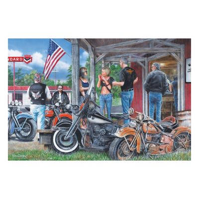 River's Edge Products 24 in. x 16 in. Rusty Motorcycle LED Art