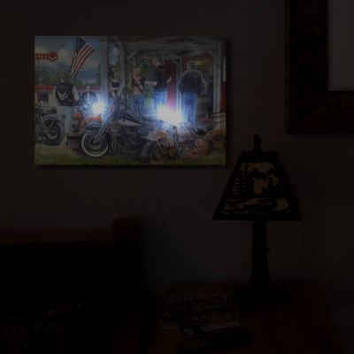 Image showing  Rusty Motorcycle LED Art, 24 in. x 16 in.