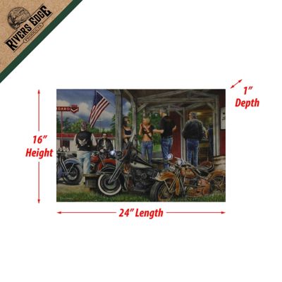 Image showing  Rusty Motorcycle LED Art, 24 in. x 16 in.