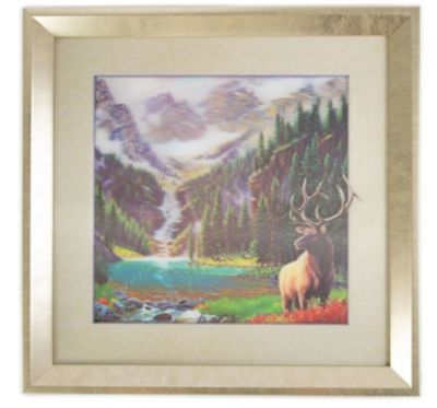River's Edge Products Lenticular Artwork 5D Elk Art, 17.5 in.
