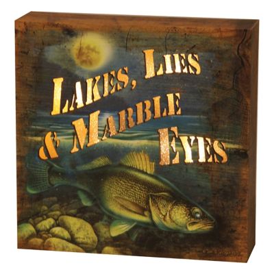 River's Edge Products 6 in. x 6 in. Lake Lies Marble LED Box