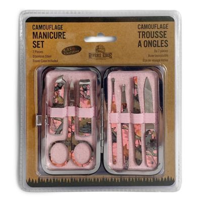 Image showing  7-Piece Travel Size Pink Camouflage Manicure Set