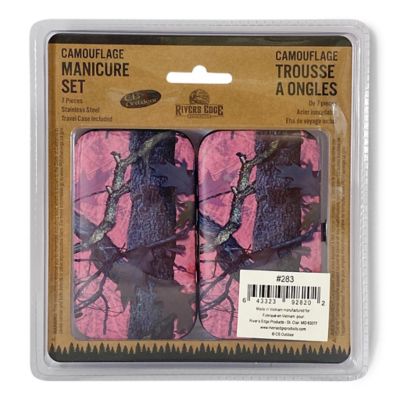 Image showing  7-Piece Travel Size Pink Camouflage Manicure Set