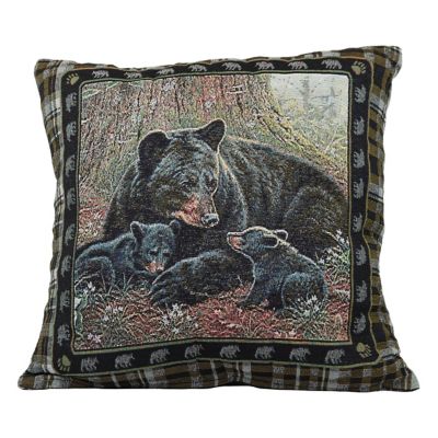 River's Edge Products 18 in. Bear Tapestry Pillow, 2 Pack