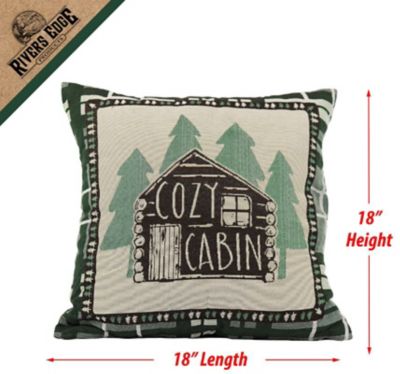Image showing 5 th River's Edge Products 18 in. Cabin Tapestry Pillow, 2 Pack