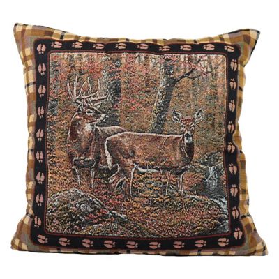 Image showing  Indoor Deer Tapestry Throw Pillows, 18 in., 2 pc.
