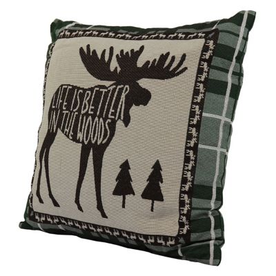 Image showing  18 in. Moose Tapestry Pillow, 2 Pack