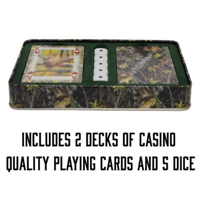Image showing  Tin Mossy Oak Deer Playing Card and Dice