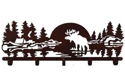 River's Edge Products Moose Coat/Hat Laser Cut Metal Rack