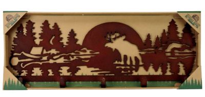 Image showing  5-Hook Moose Coat/Hat Laser Cut Metal Rack, 13 in. x 32 in.