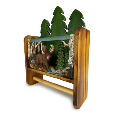 Image showing  Moose Toilet Paper Holder and Magazine Rack Combo