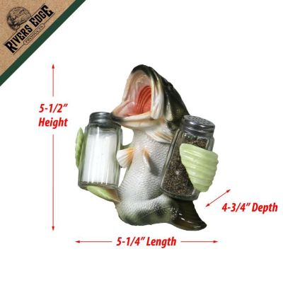 Image showing 5 th River's Edge Products Bass Holding Salt and Pepper Shakers