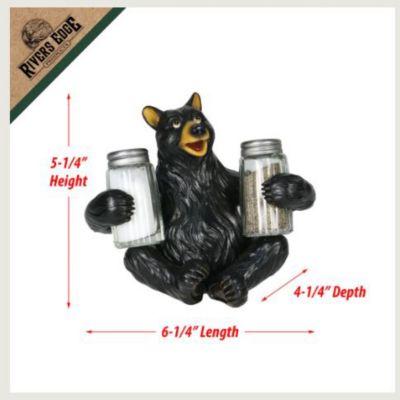 Image showing 5 th River's Edge Products Bear Glass Salt and Pepper Shakers