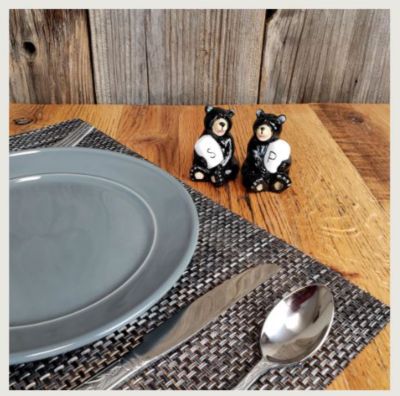 Image showing 6 th River's Edge Products Bear Holding Salt and Pepper Shakers