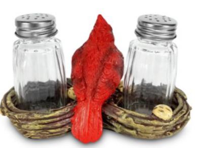 Image showing 8 th River's Edge Products Cardinal Salt and Pepper Shakers