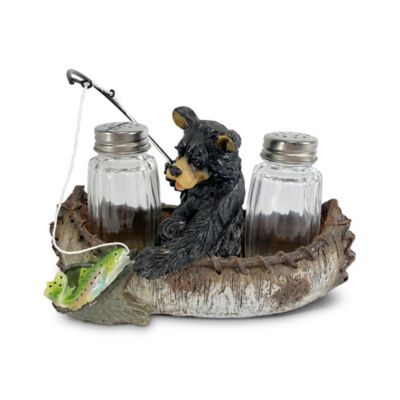 River's Edge Products Fishing Bear Salt and Pepper Shakers