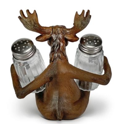 Image showing  Moose Holding Salt and Pepper Shakers