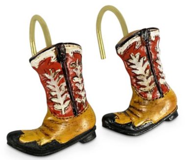 Image showing  Cowboy Boot Shower Curtain Hooks, 12-Pack