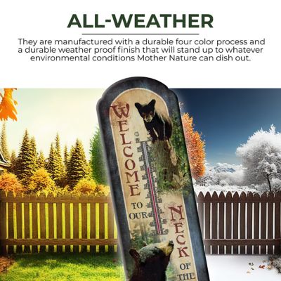 Image showing  Bear Welcome Tin Thermometer