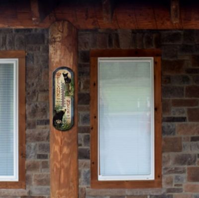 Image showing  Bear Welcome Tin Thermometer