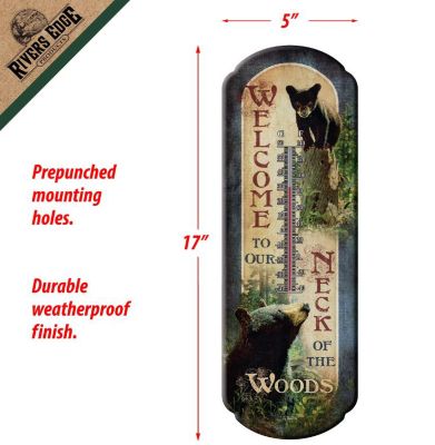 Image showing  Bear Welcome Tin Thermometer