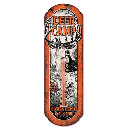 River's Edge Products Deer Camp Tin Thermometer