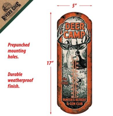 Image showing 5 th River's Edge Products Deer Camp Tin Thermometer