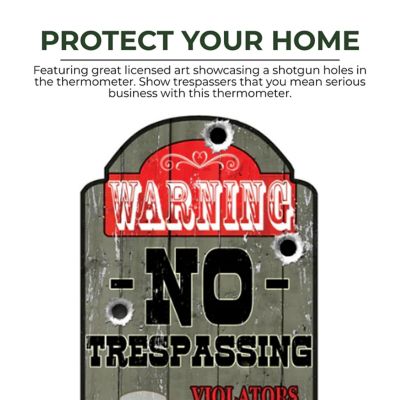 Image showing  No Trespassing Tin Thermometer