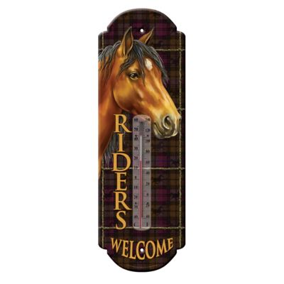 River's Edge Products Riders Welcome Tin Thermometer