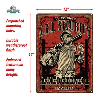 Image showing  Armed Redneck Inside Tin Sign, 12 in. x 17 in.