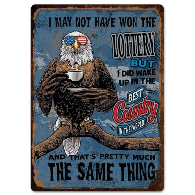River's Edge Products Best Country in. the World Tin Sign, 12 in. x 17 in.
