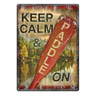 River's Edge Products 12 in. x 17 in. Calm Paddle Tin Sign