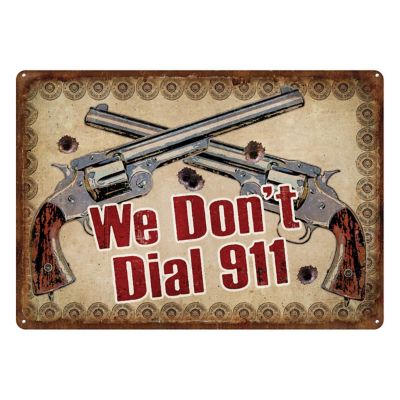 River's Edge Products 12 in. x 17 in. Dial 911 Tin Sign