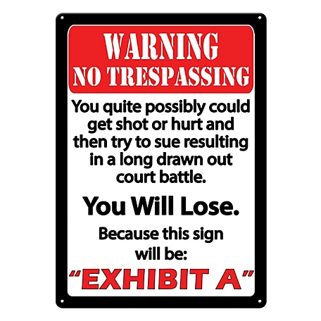 River's Edge Products 12 in. x 17 in. Exhibit A Tin Sign