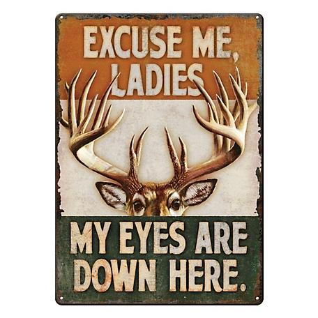 River's Edge Products 12 in. x 17 in. Eyes Down Tin Sign