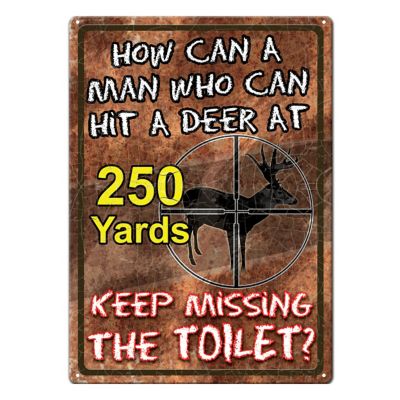 River's Edge Products How Can a Man Tin Sign, 12 in. x 17 in.