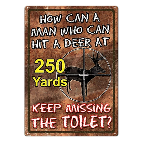 River's Edge Products 12 in. x 17 in. How Can a Man Tin Sign