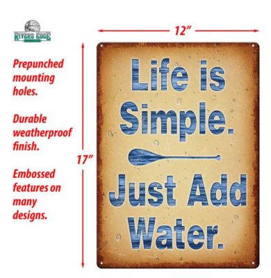 Image showing  Life Add Water Tin Sign, 12 in. x 17 in.