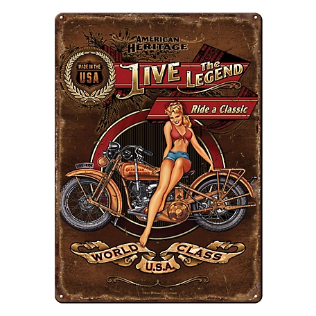 River's Edge Products 12 in. x 17 in. Live the Legend Tin Sign
