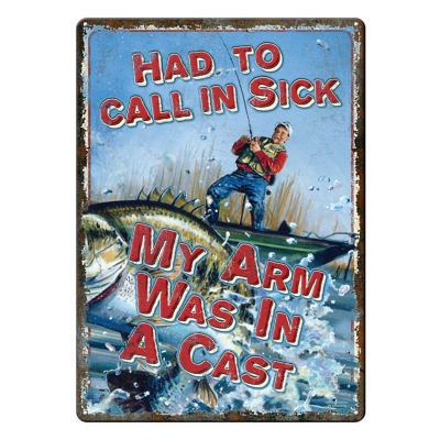 River's Edge Products My Arms in Cast Tin Sign, 12 in. x 17 in.