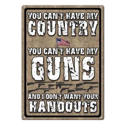 River's Edge Products 12 in. x 17 in. My Country Tin Sign