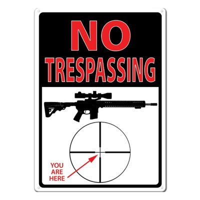 River's Edge Products 12 in. x 17 in. No Trespassing Tin Sign