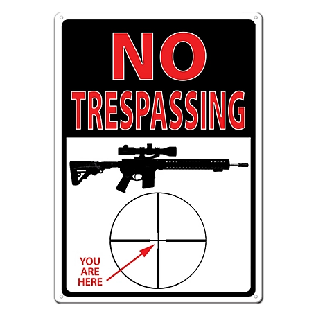 River's Edge Products 12 in. x 17 in. No Trespassing Tin Sign