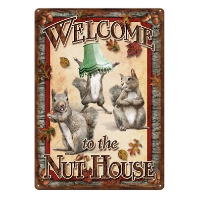 River's Edge Products 12 in. x 17 in. Nut House Tin Sign