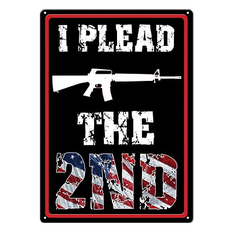 River's Edge Products 12 in. x 17 in. Plead the 2nd Tin Sign