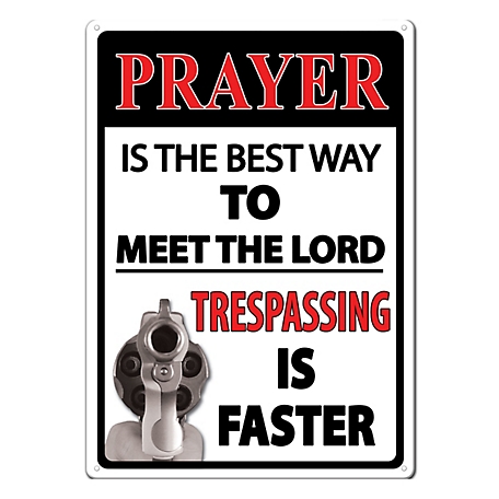 River's Edge Products 12 in. x 17 in. Prayer The Best Way Tin Sign