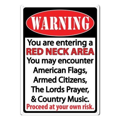 River's Edge Products 12 in. x 17 in. Red Neck Tin Sign