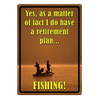 River's Edge Products 12 in. x 17 in. Retirement Tin Sign