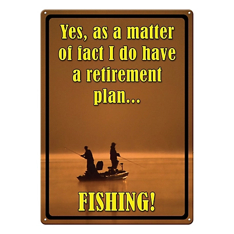 River's Edge Products 12 in. x 17 in. Retirement Tin Sign