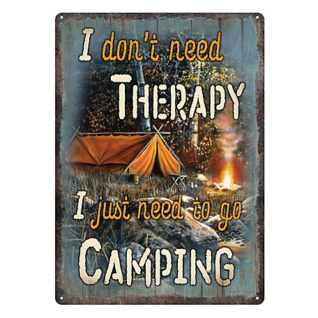 River's Edge Products 12 in. x 17 in. Therapy Camping Tin Sign